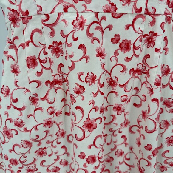 Forever 21 Womens Cream Red Floral Print Sleeveless Fit & Flare Dress Size XS - Picture 5 of 8
